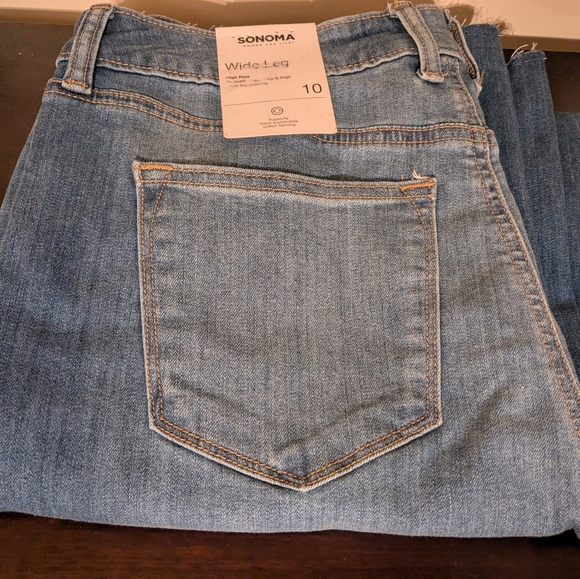 ✨ NWT Sonoma Women's High Rise Wide Leg Jeans; Size: 10 - Picture 3 of 6